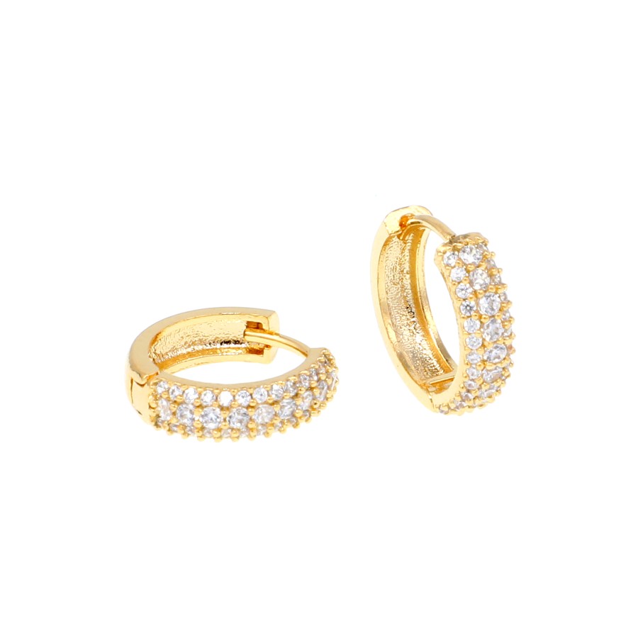 Earrings Delicate gold-plated studded with zircon stones