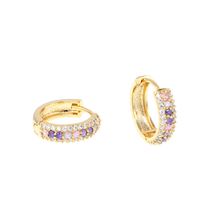 Earrings Delicate gold-plated studded with zircon stones