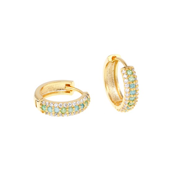 Earrings Delicate gold-plated studded with zircon stones