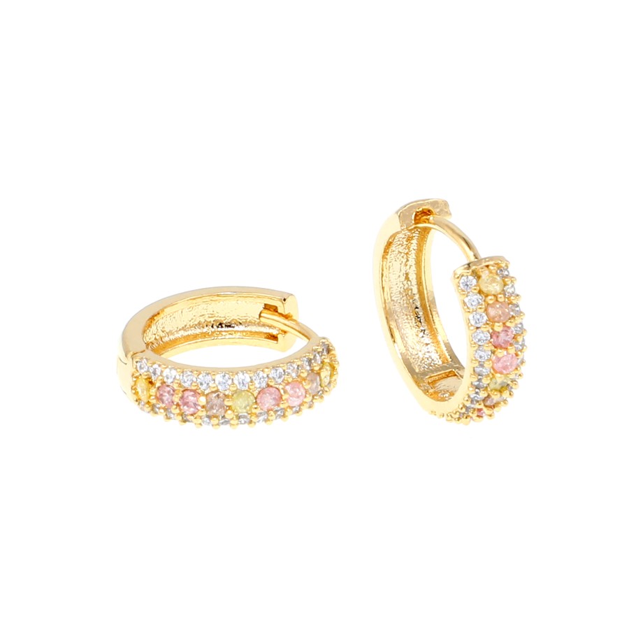Earrings Delicate gold-plated studded with zircon stones