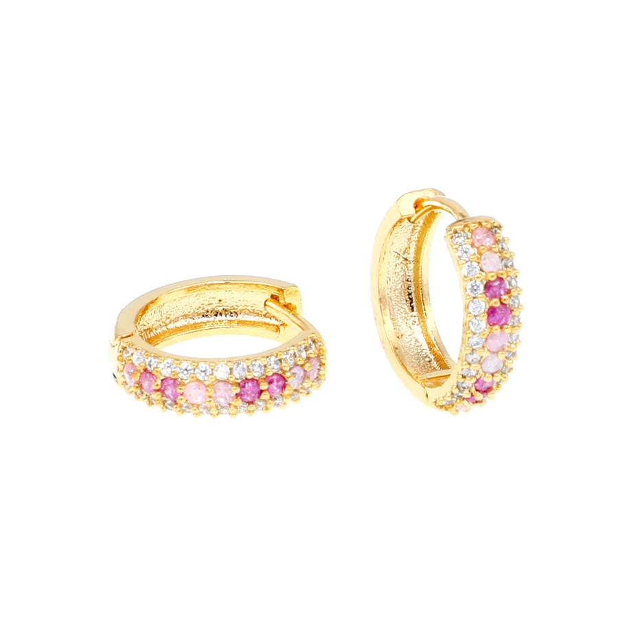 Earrings Delicate gold-plated studded with zircon stones
