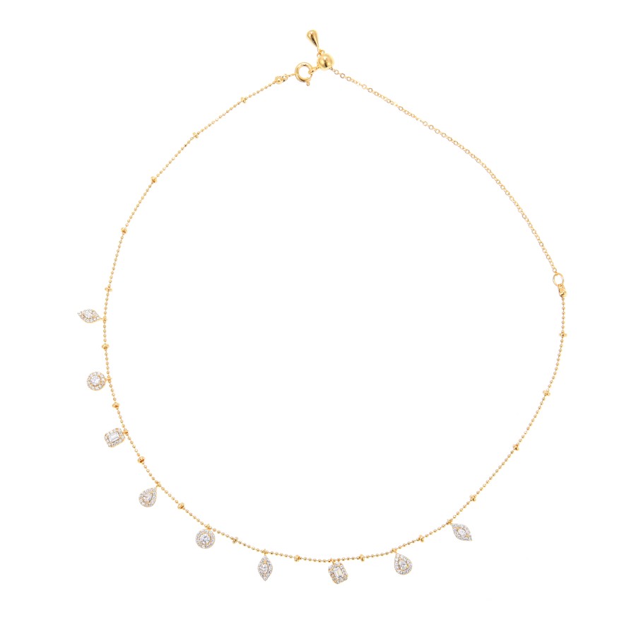 Necklace Gold plated with zircon stones