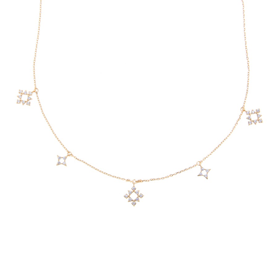 Necklace Delicate gold-plated studded with zircon stones