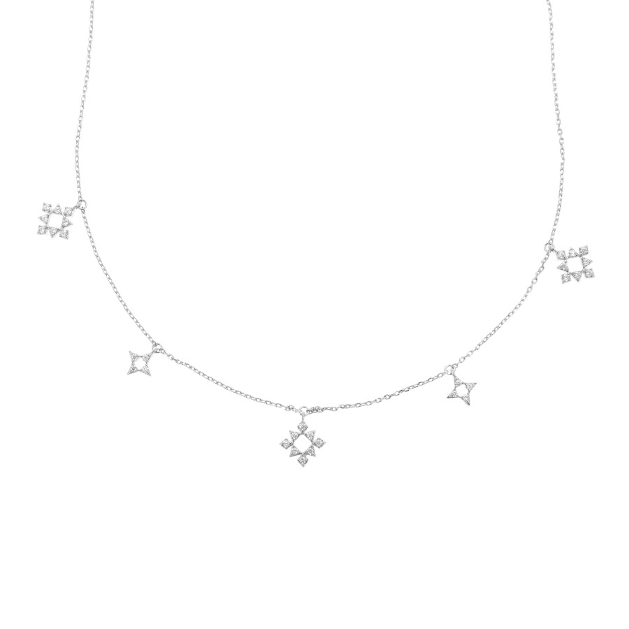 Necklace Delicate gold-plated studded with zircon stones