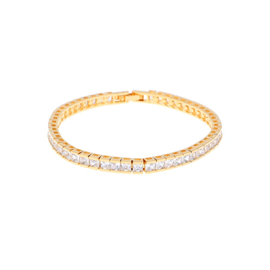 bracelet Delicate, delicate gold-plated studded with zircon stones