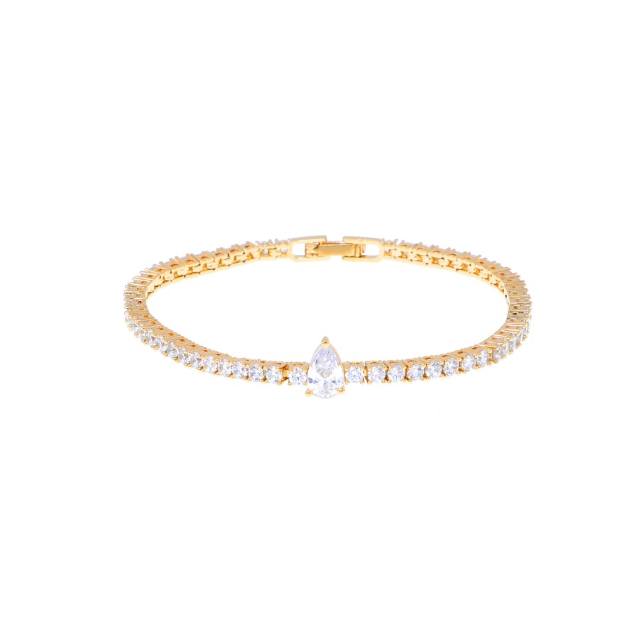 Bracelet Delicate gold-plated studded with zircon stones