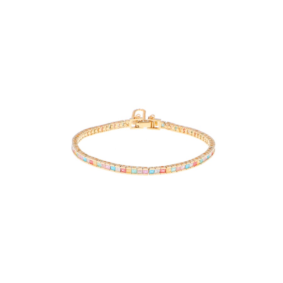 Bracelet Delicate gold plated studded with cubic zirconia stones