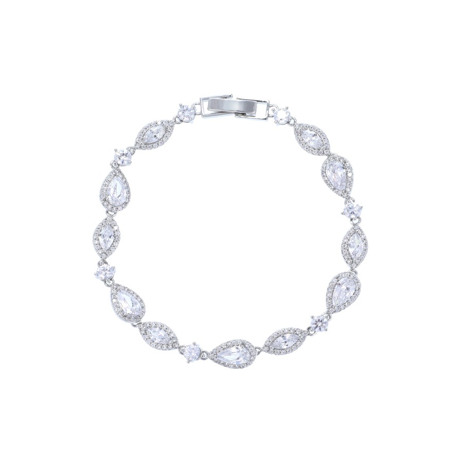 Bracelet Delicate gold plated studded with zirconia stones
